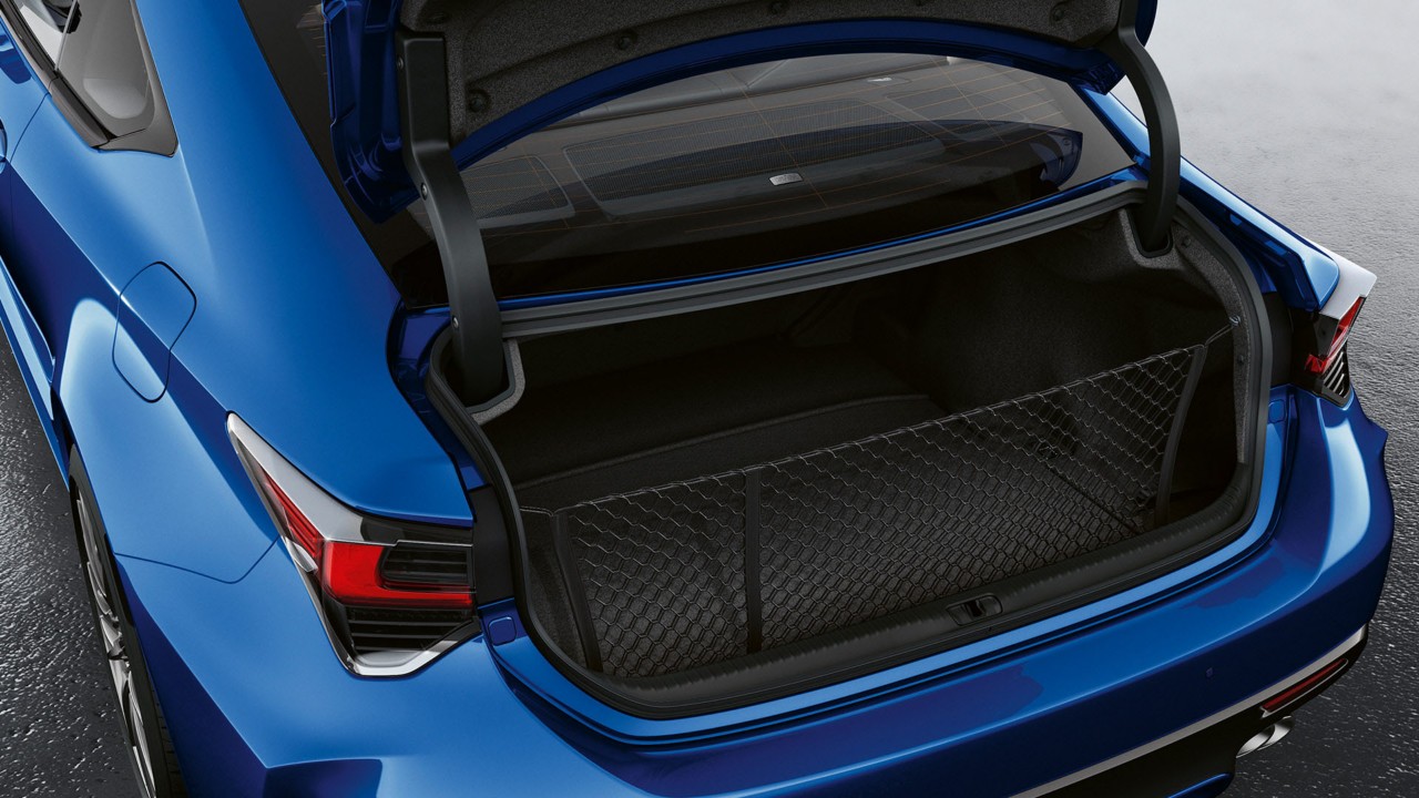 The boot space of a Lexus RC F