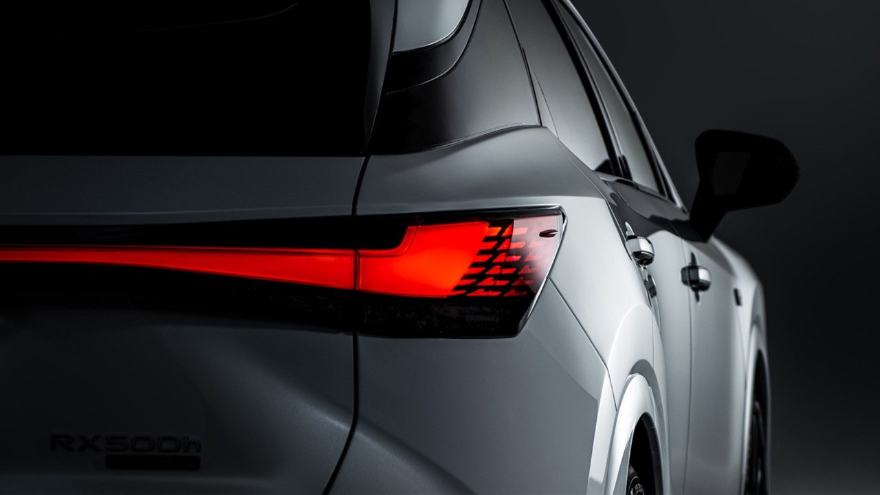 Close-up of the Lexus RX rear exterior